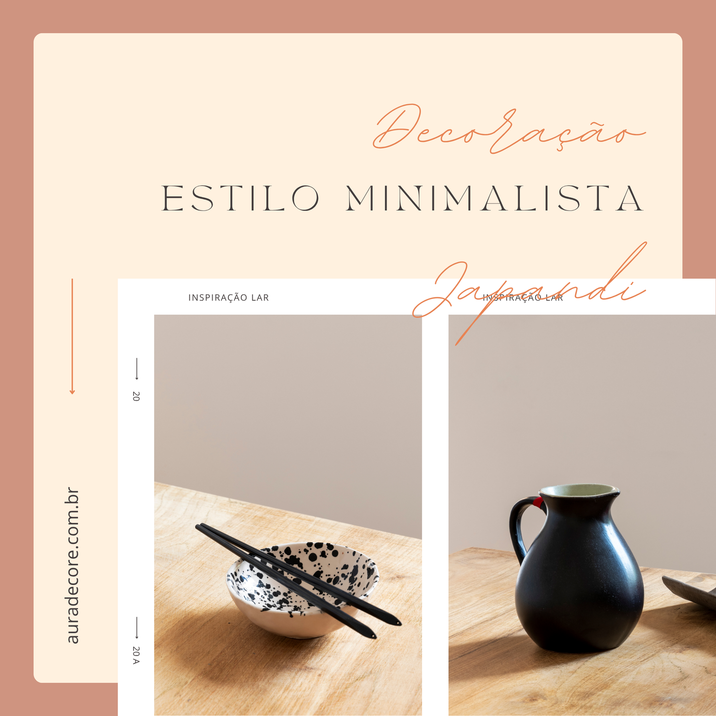 Bandeja Acácia Minimalista — Organização Japandi | Aura Decore