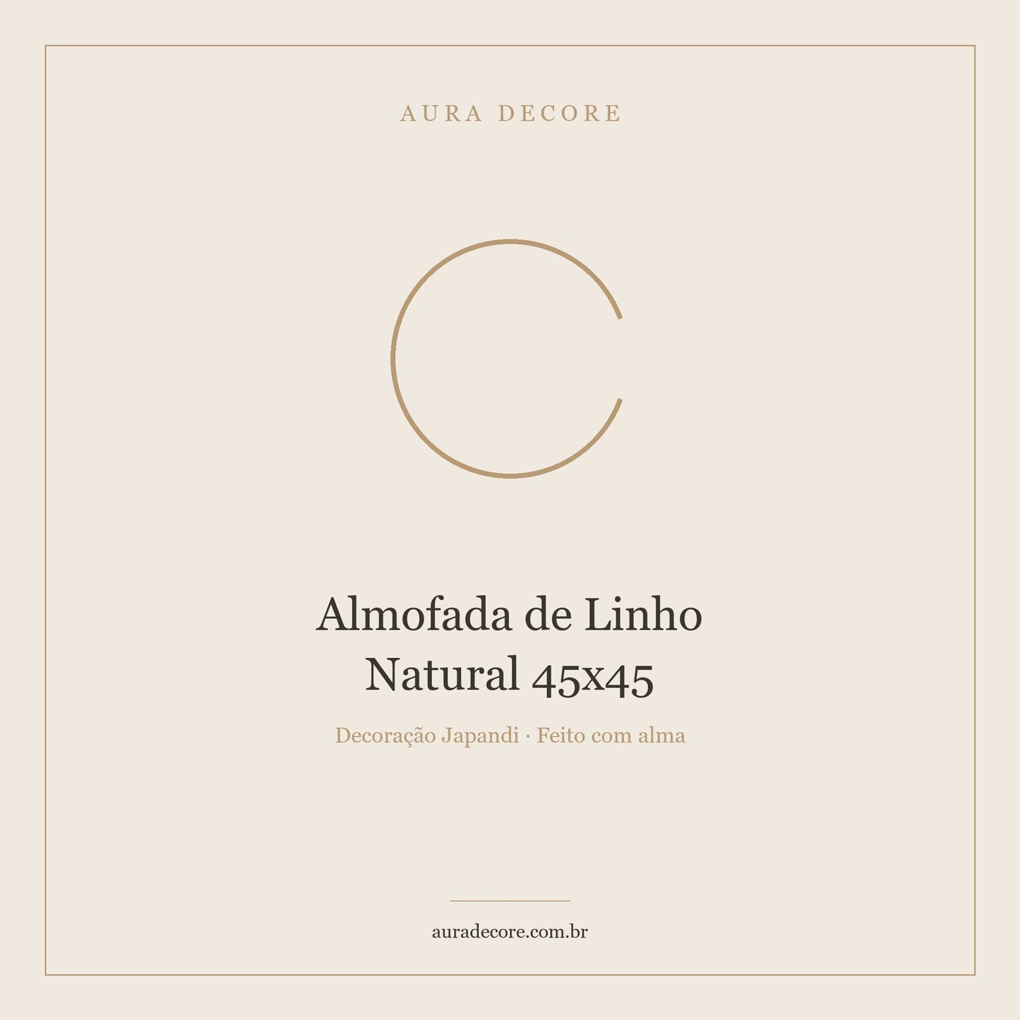 Almofada Linho Natural 45x45 — Textura Orgânica Japandi | Aura Decore