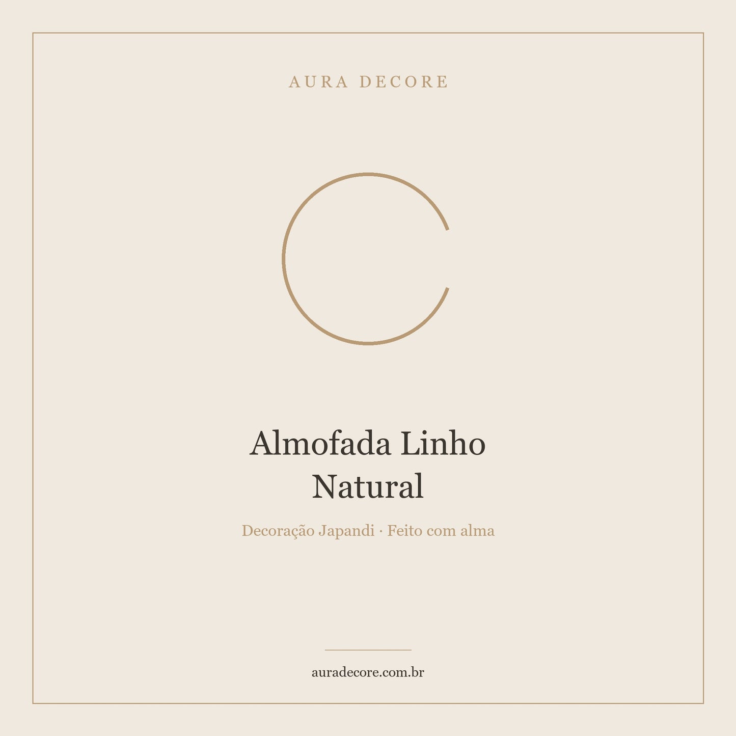 Almofada Linho Natural Minimalista 45x45 — Japandi Wabi-Sabi | Aura Decore