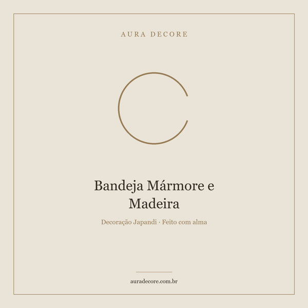 Bandeja Mármore e Madeira Oval — Sofisticação Natural | Aura Decore