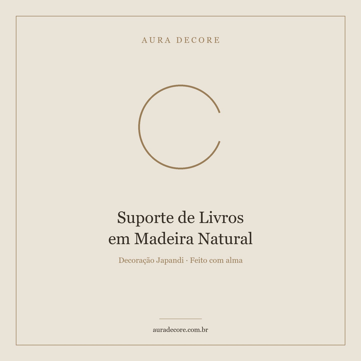 Suporte Livros Madeira Natural Minimalista — Prateleira Galeria | Aura Decore