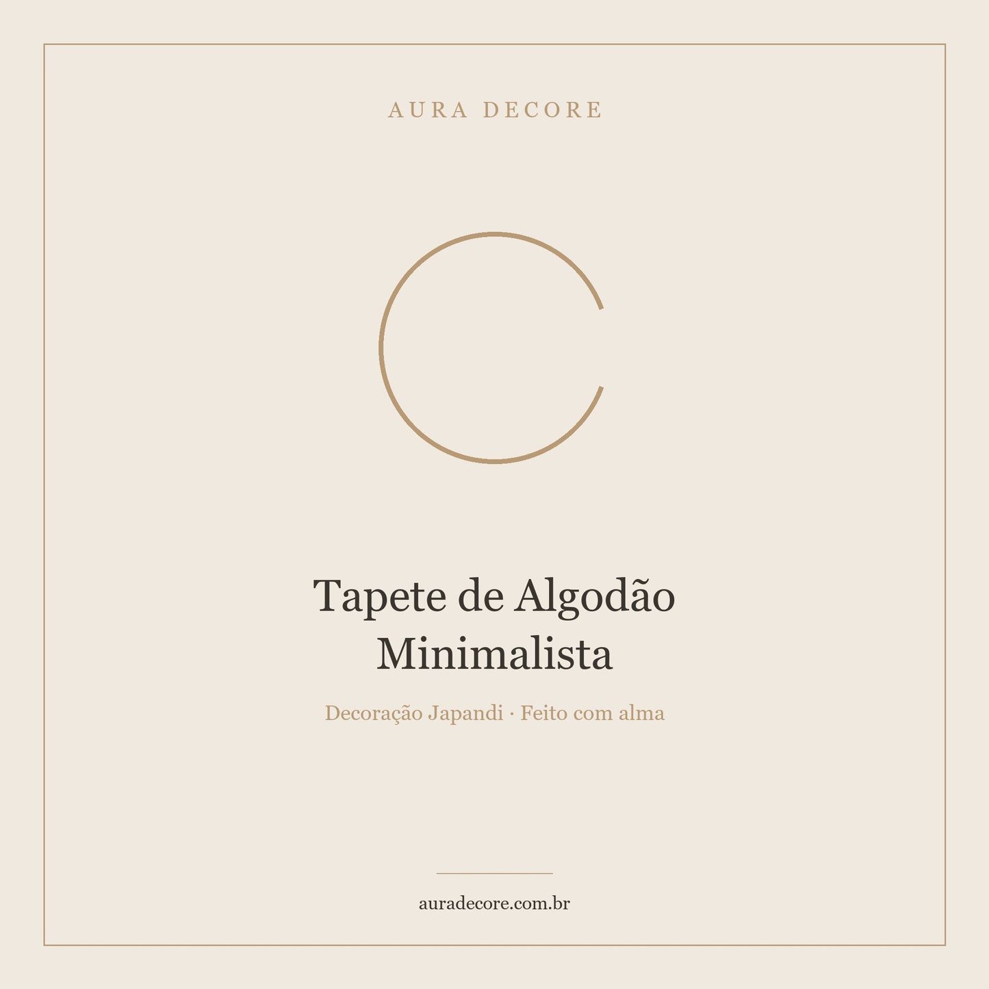 Tapete Algodão Minimalista Natural 60x90cm — Conforto Japandi | Aura Decore
