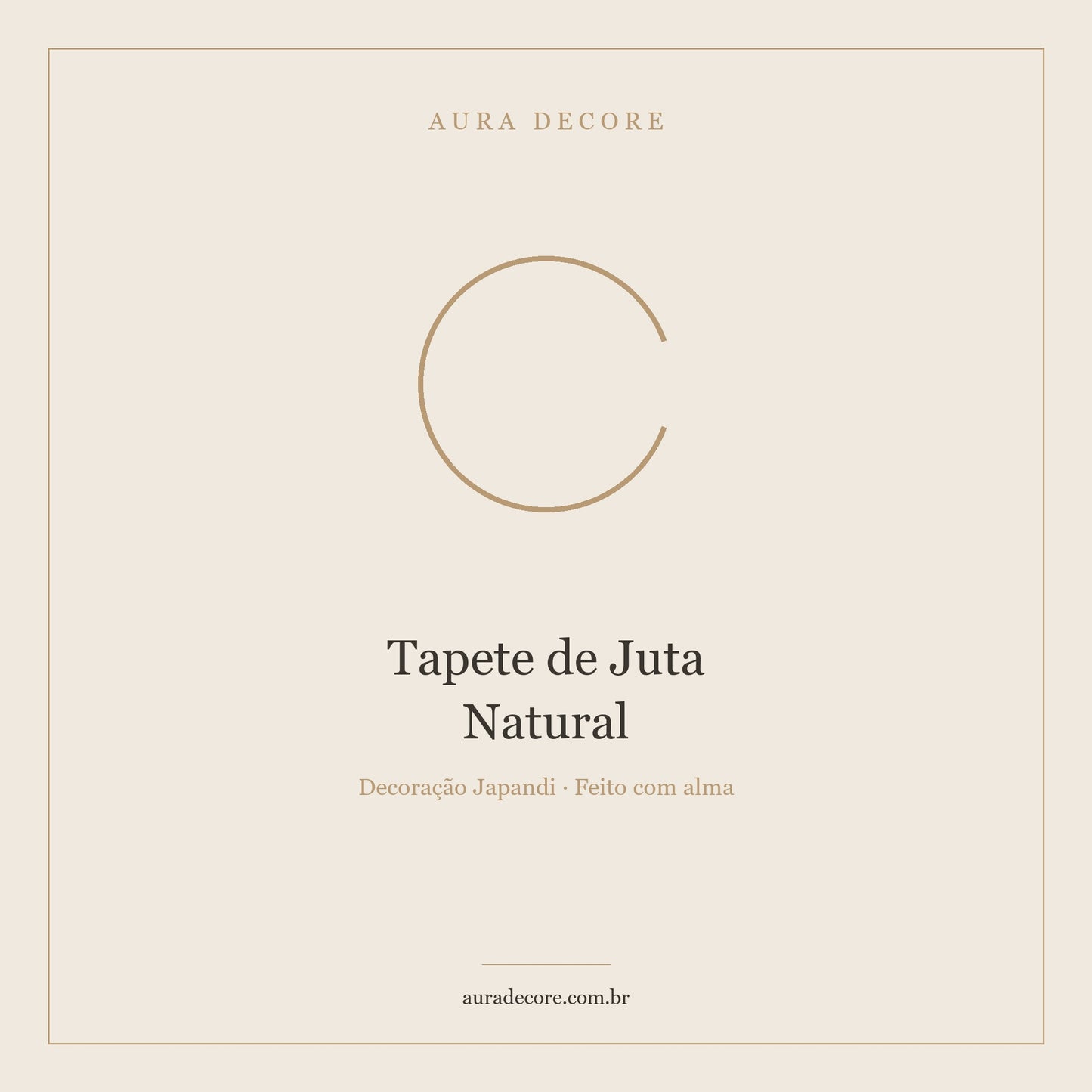Tapete Juta Natural Redondo 120cm — O Chão que Ancora o Ambiente | Aura Decore