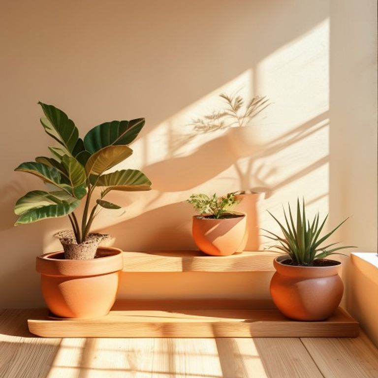 Potes de Terracota em ambiente — estilo japandi Aura Decore