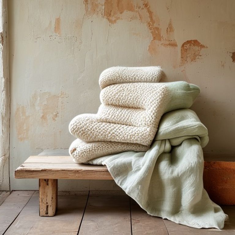 Coleção Têxteis — estética japandi wabi-sabi