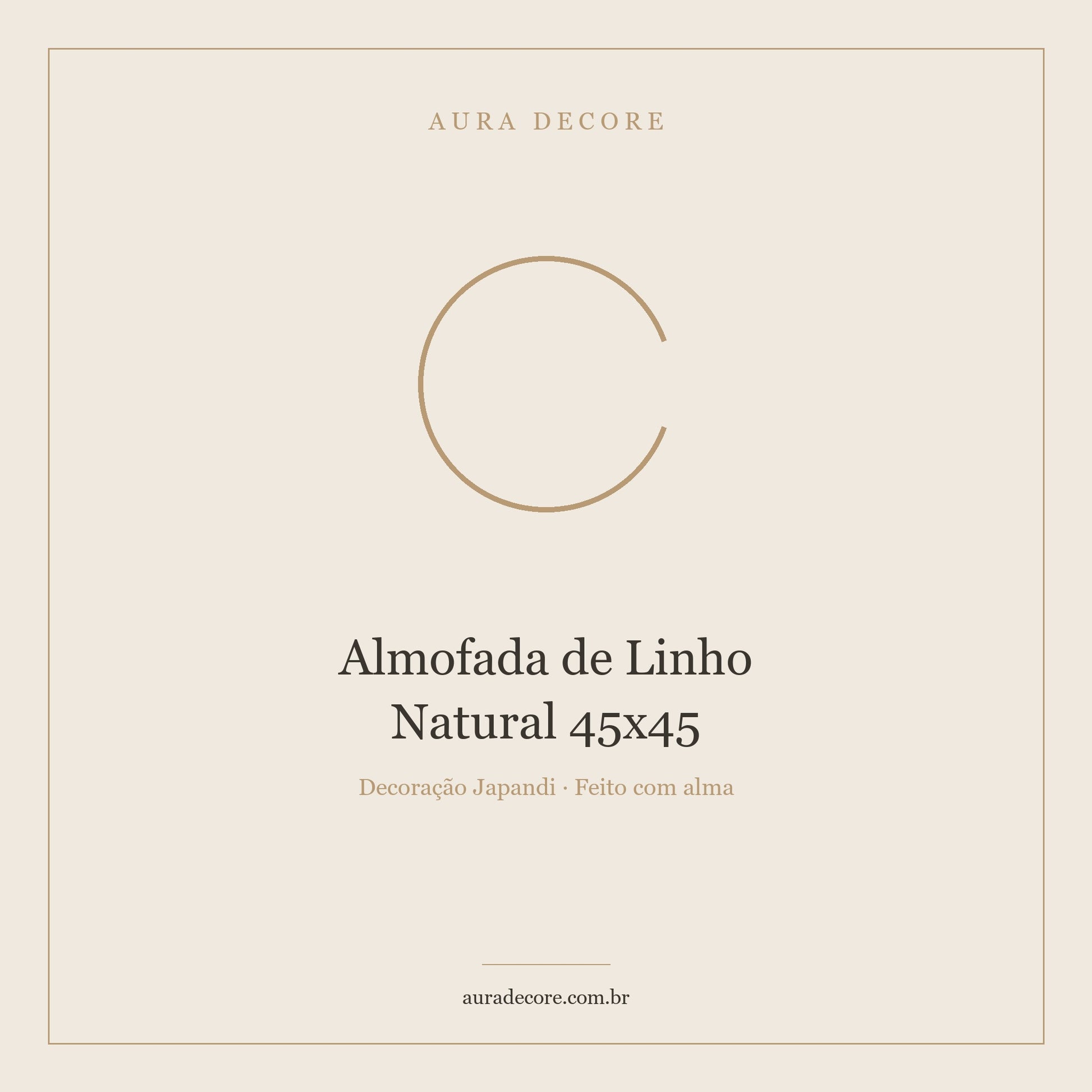 Almofada Linho Natural 45x45 — Textura Orgânica Japandi | Aura Decore