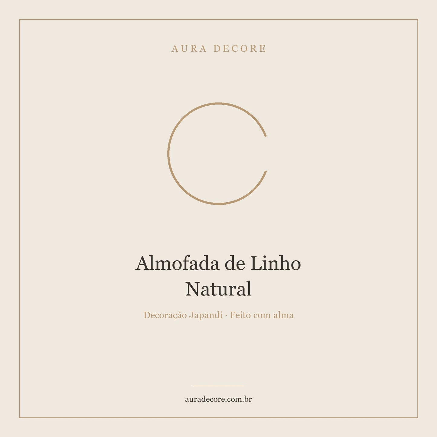 Almofada Linho Natural 45x45cm — Sofá Japandi Minimalista | Aura Decore