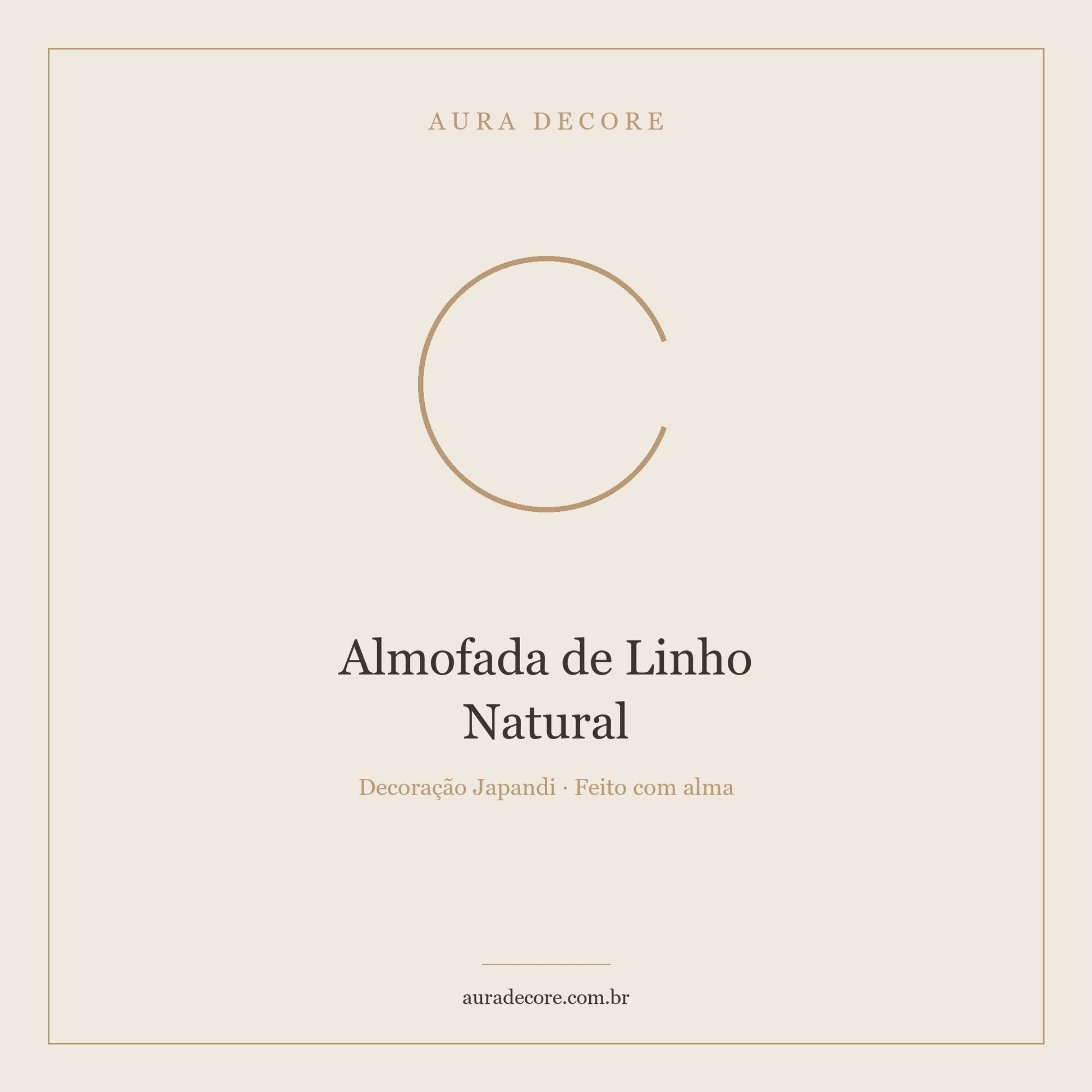 Almofada Linho Natural 45x45cm — Sofá Japandi Minimalista | Aura Decore