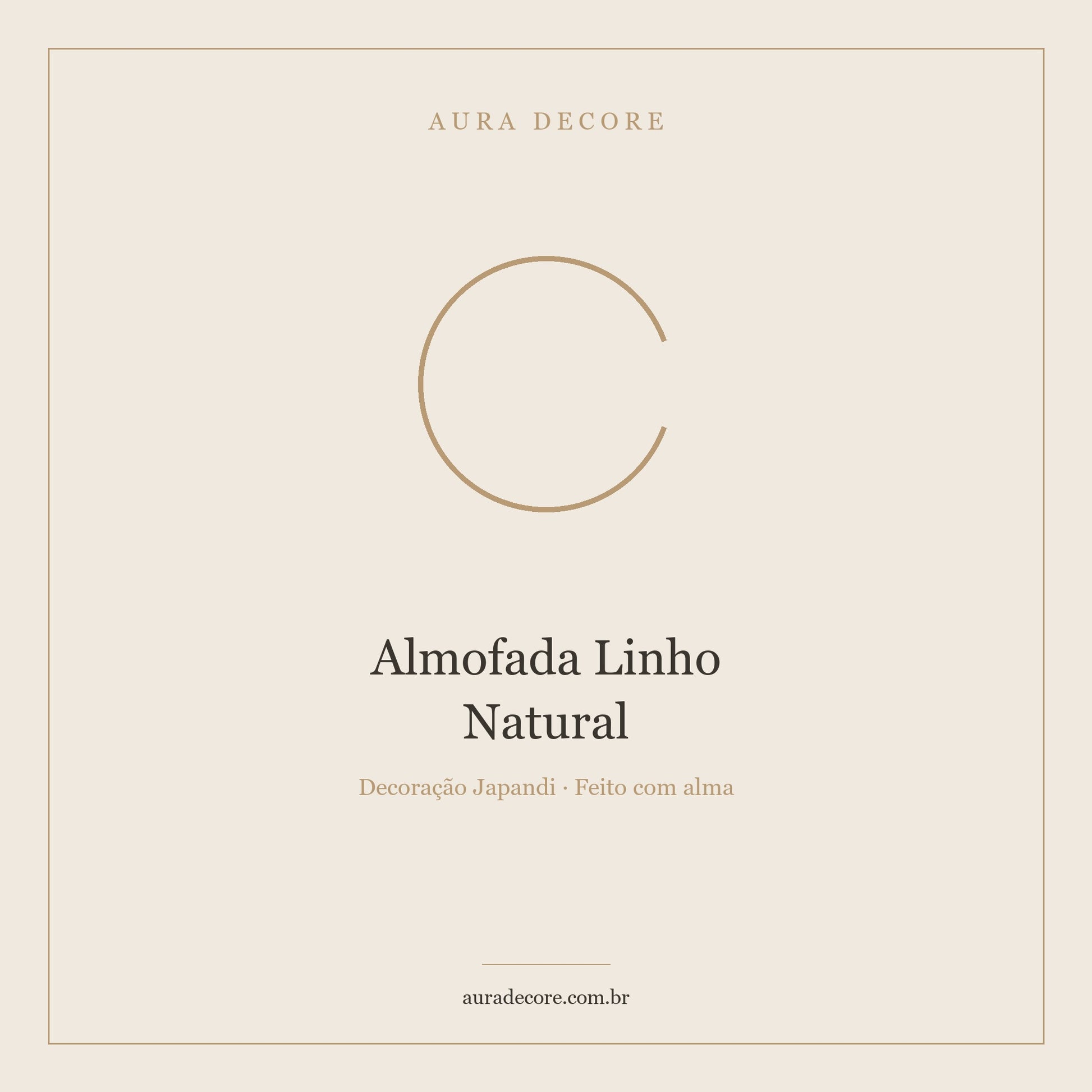 Almofada Linho Natural Minimalista 45x45 — Japandi Wabi-Sabi | Aura Decore
