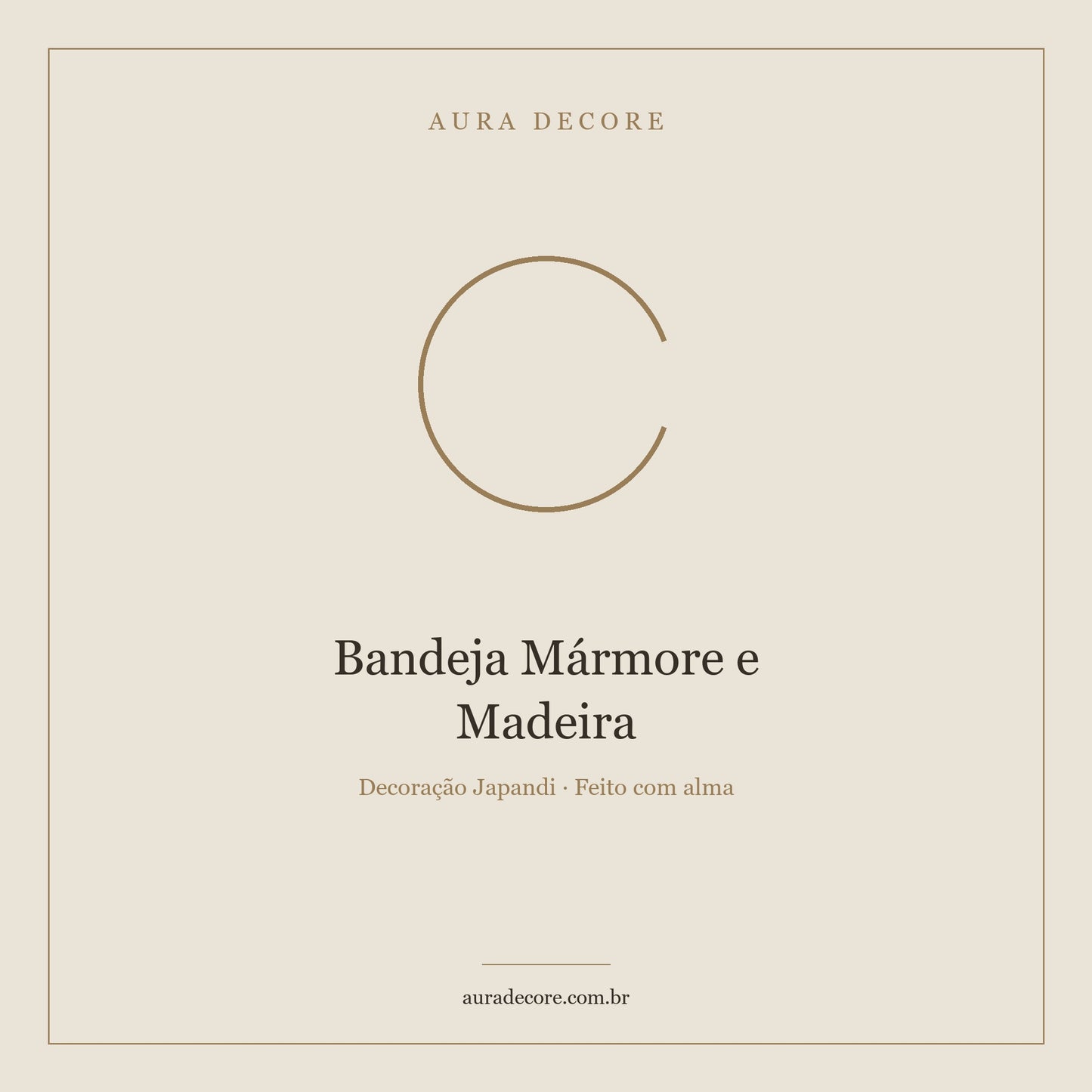 Bandeja Mármore e Madeira Oval — Sofisticação Natural | Aura Decore