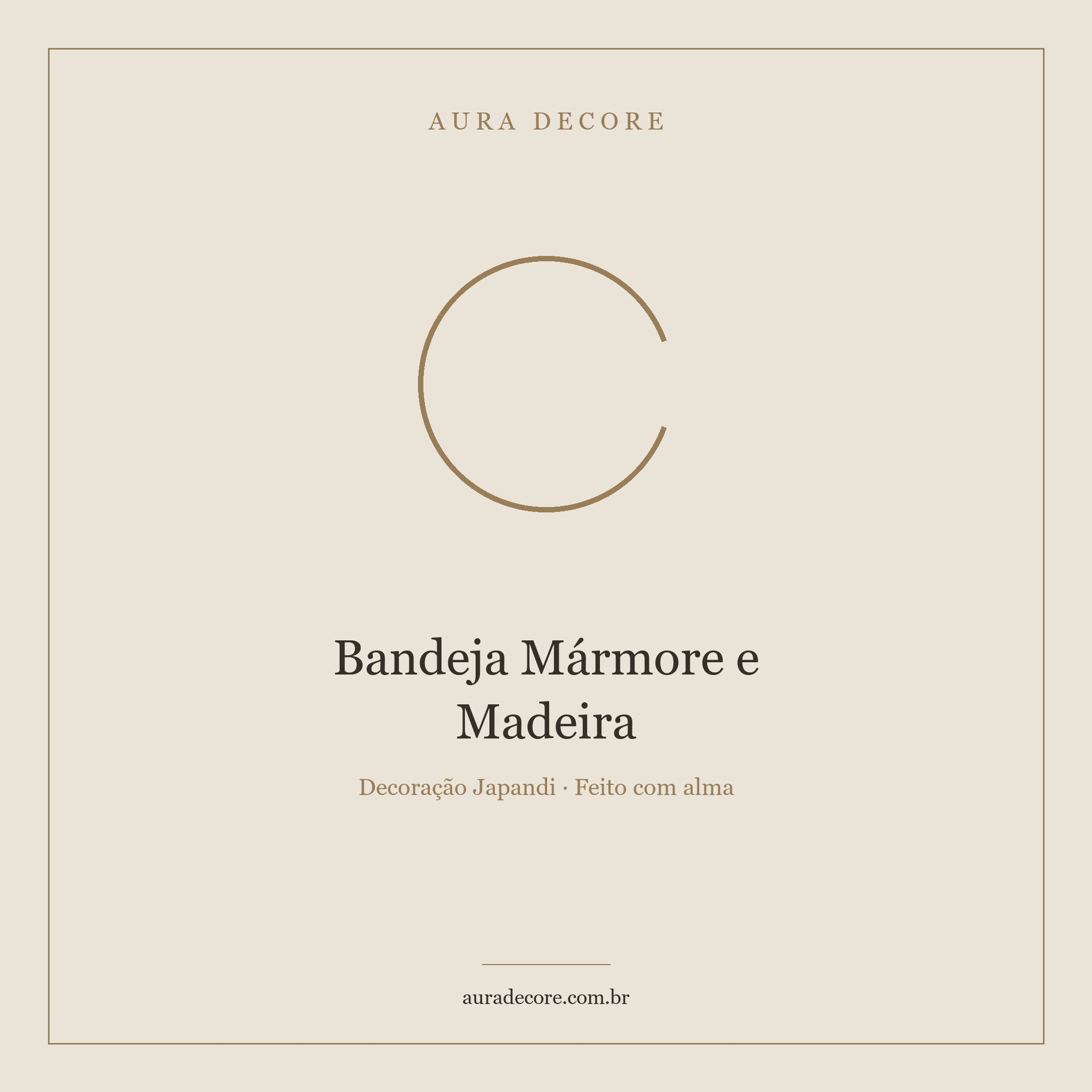 Bandeja Mármore e Madeira Oval — Sofisticação Natural | Aura Decore