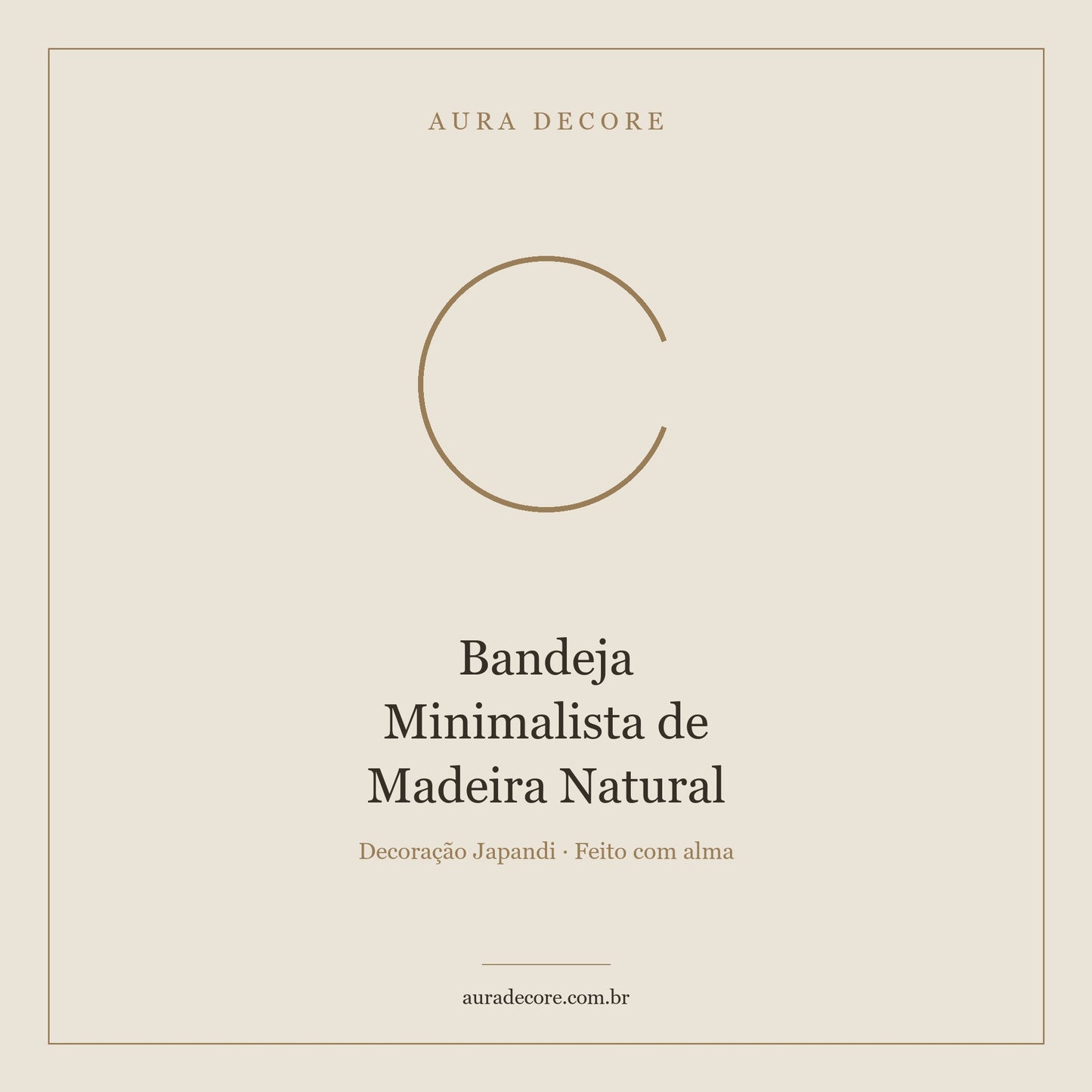 Bandeja Minimalista Madeira Natural — Organização Japandi | Aura Decore
