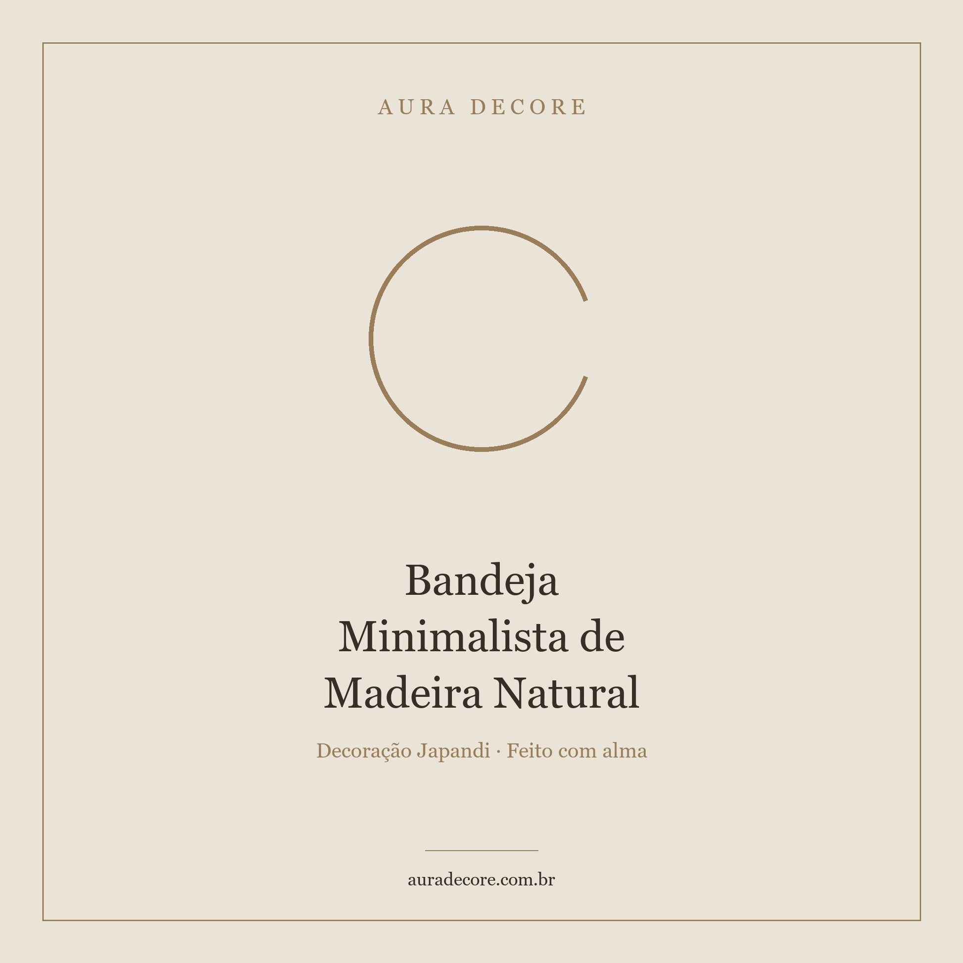 Bandeja Minimalista Madeira Natural — Organização Japandi | Aura Decore