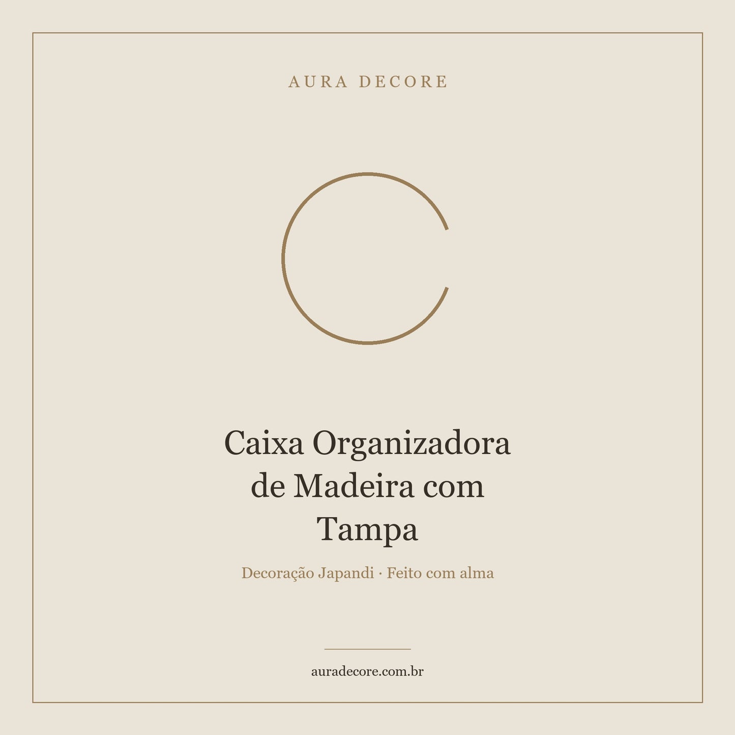 Caixa Organizadora Madeira com Tampa — Minimalismo Funcional | Aura Decore