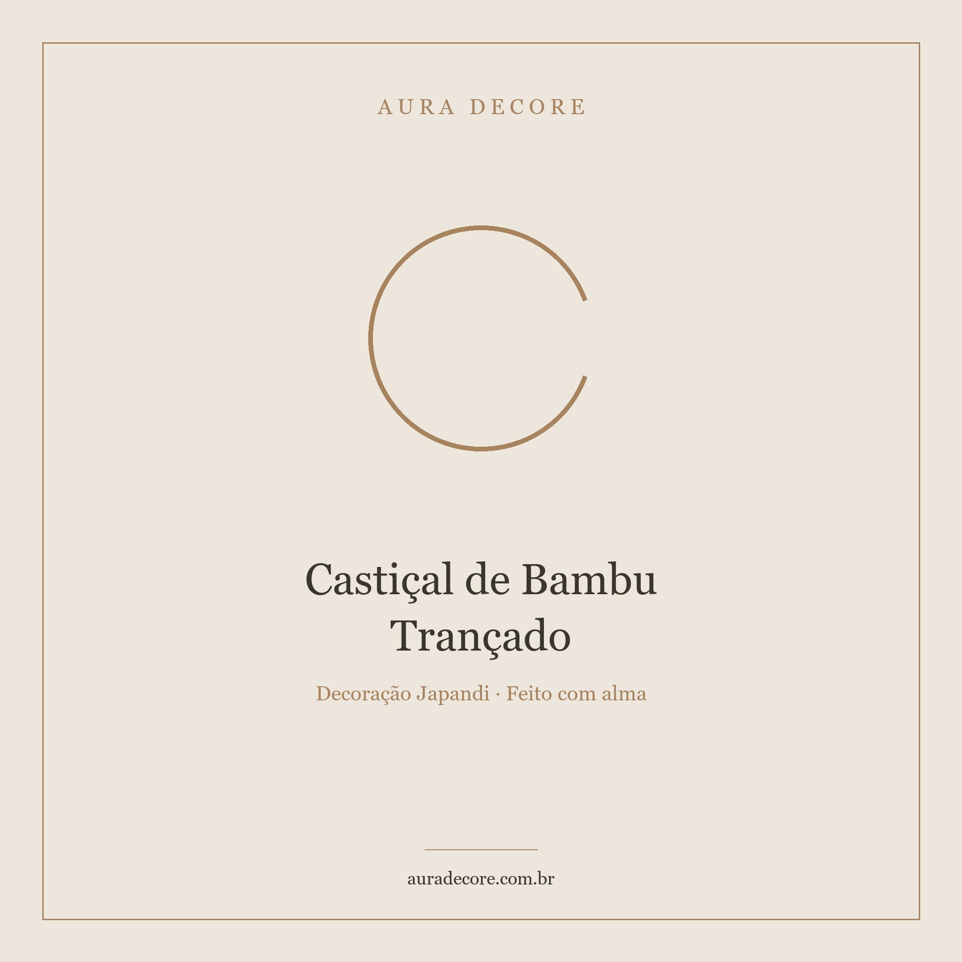Castiçal Bambu Trançado Natural — Ritual de Luz | Aura Decore