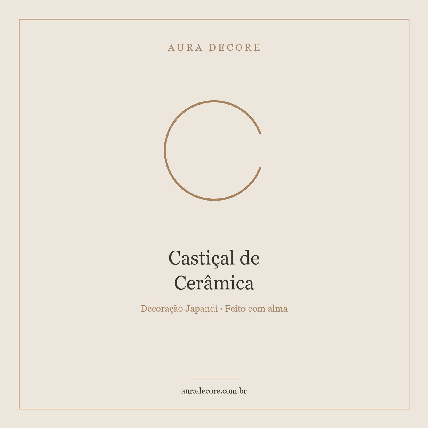Castiçal Cerâmica Tríptico Alto — Trio Decorativo Japandi | Aura Decore