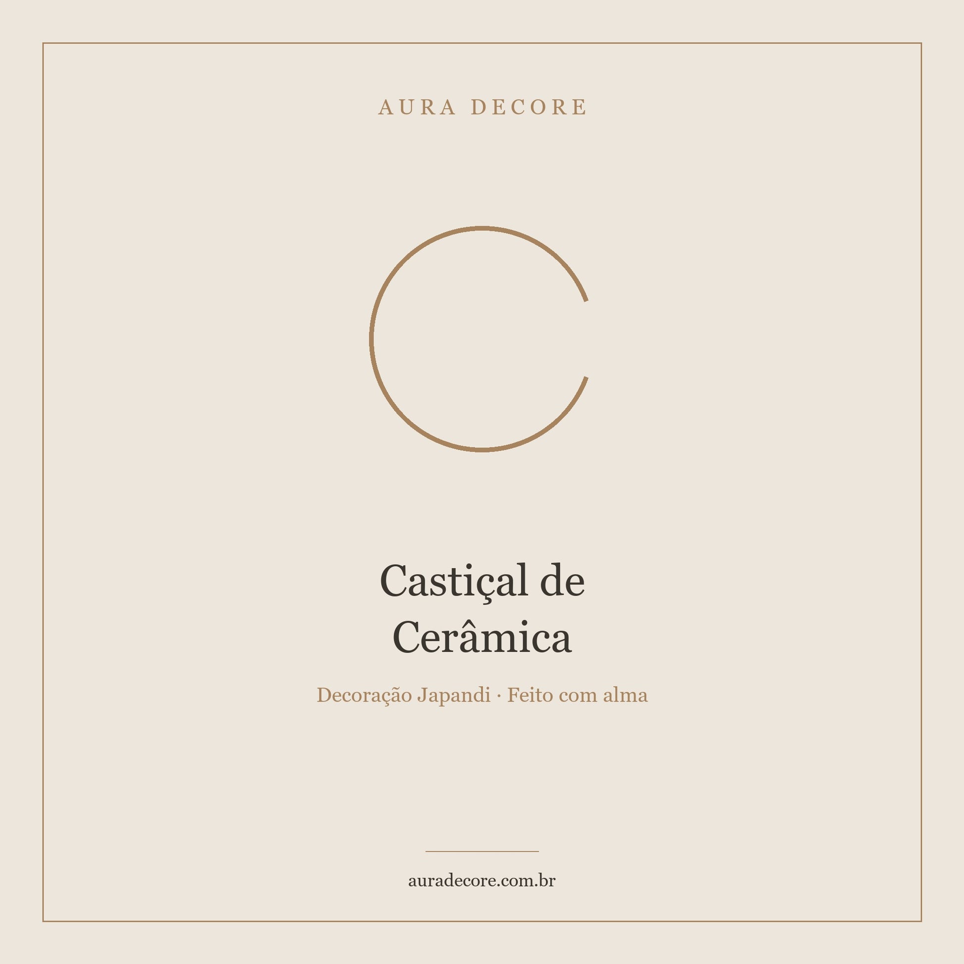 Castiçal Cerâmica Tríptico Alto — Trio Decorativo Japandi | Aura Decore