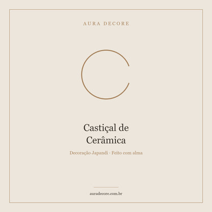 Castiçal Cerâmica Tríptico Alto — Trio Decorativo Japandi | Aura Decore