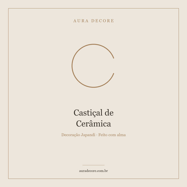 Castiçal Cerâmica Tríptico Alto — Trio Decorativo Japandi | Aura Decore