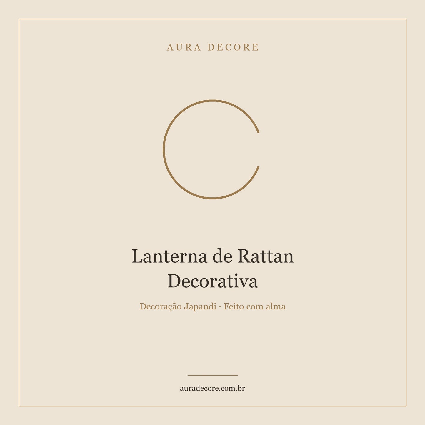 Lanterna Rattan Decorativa Mini — Luz Artesanal Japandi | Aura Decore