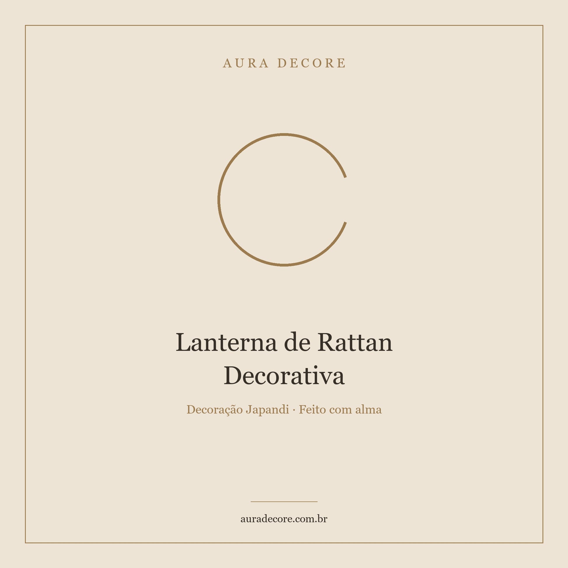 Lanterna Rattan Decorativa Mini — Luz Artesanal Japandi | Aura Decore