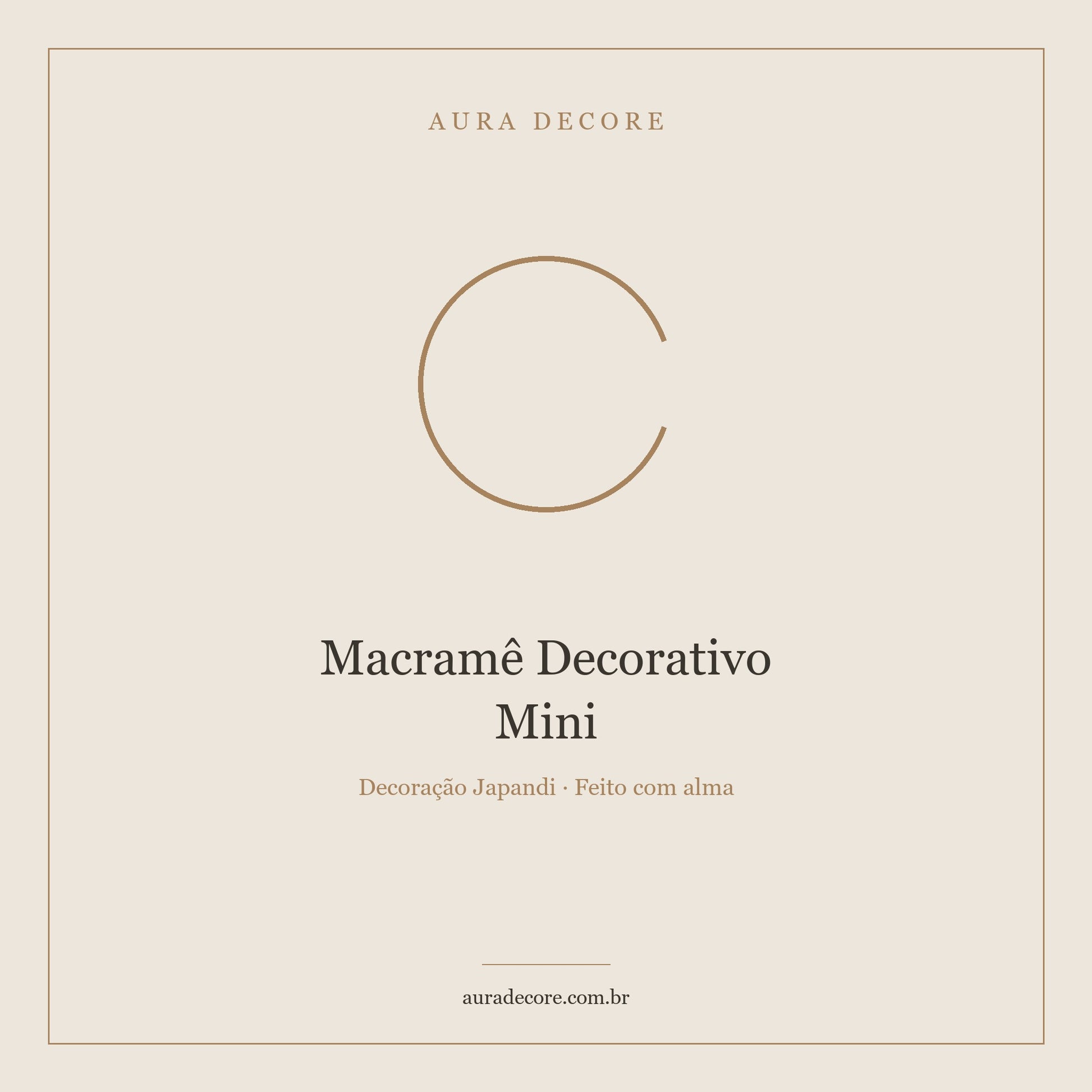 Macramê Decorativo Mini Nó — Fibra Natural Artesanal | Aura Decore