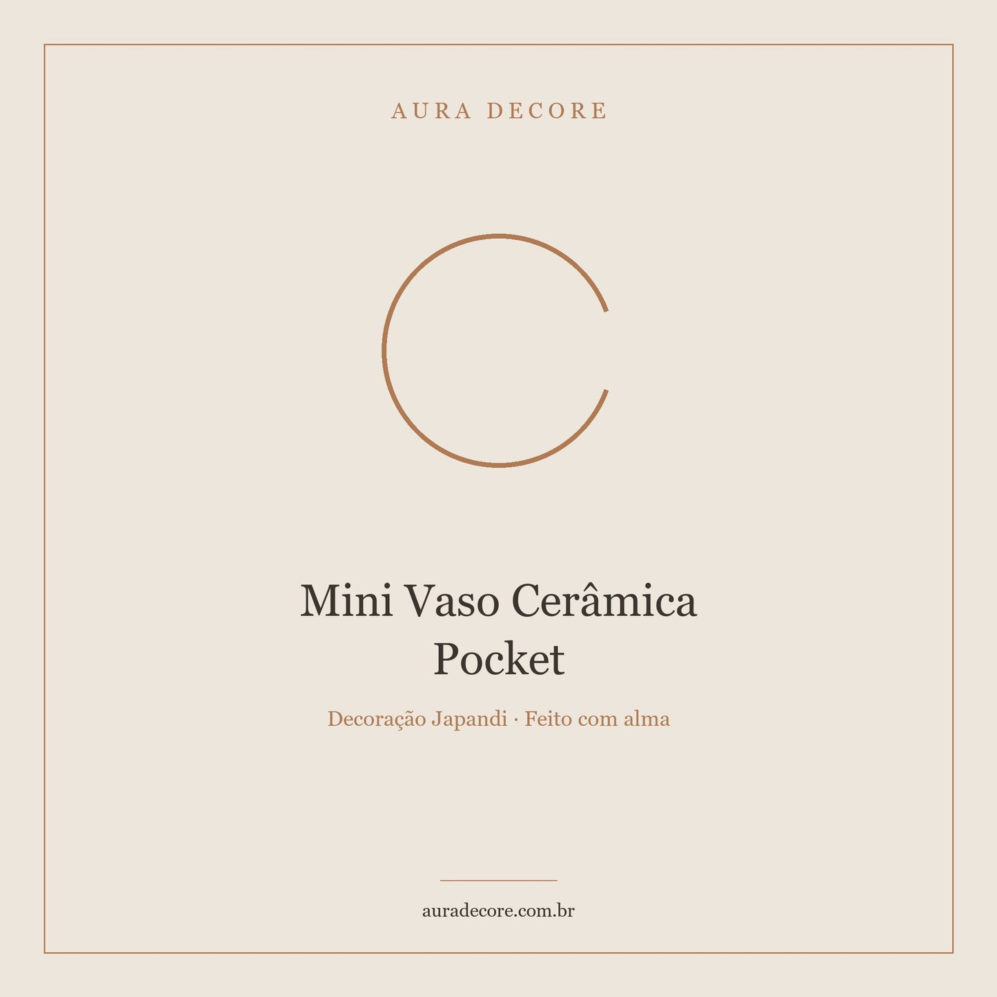Mini Vaso Cerâmica Pocket Wabi-Sabi — Artesanal Único | Aura Decore