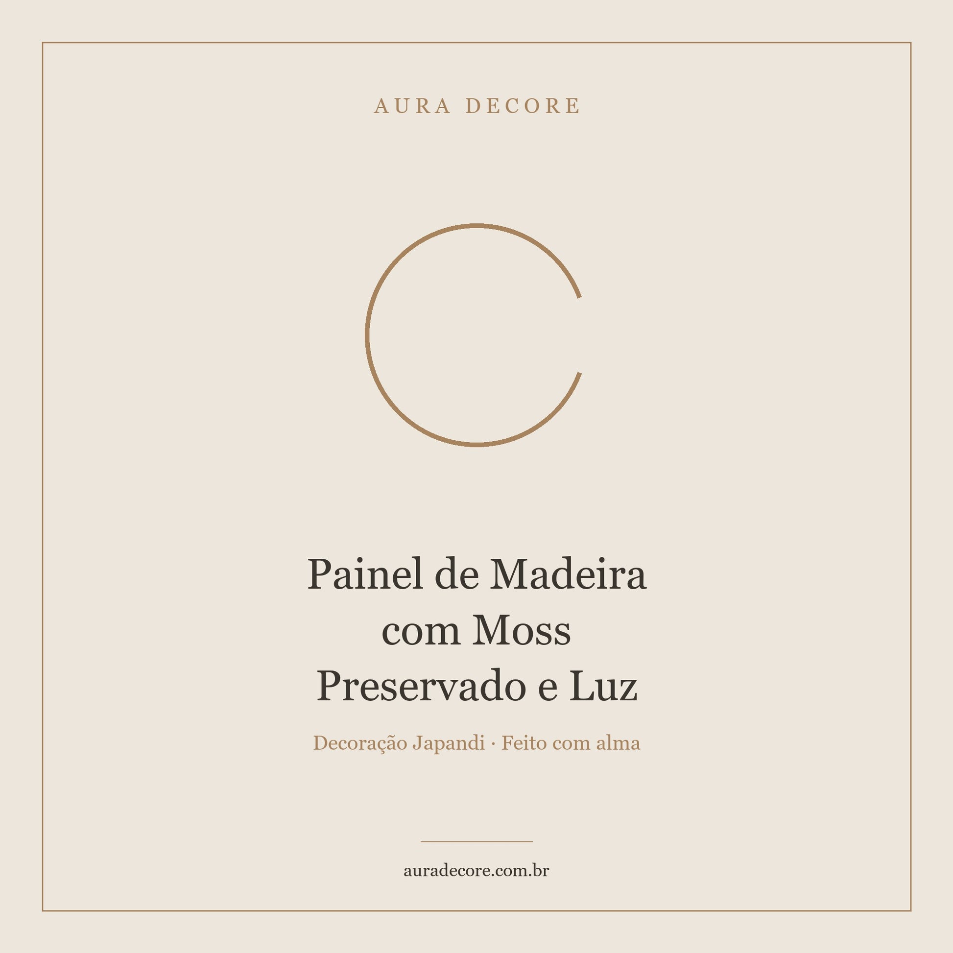 Painel Madeira Moss Preservado Luz LED — Arte Viva na Parede | Aura Decore