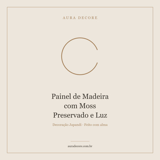 Painel Madeira Moss Preservado Luz LED — Arte Viva na Parede | Aura Decore