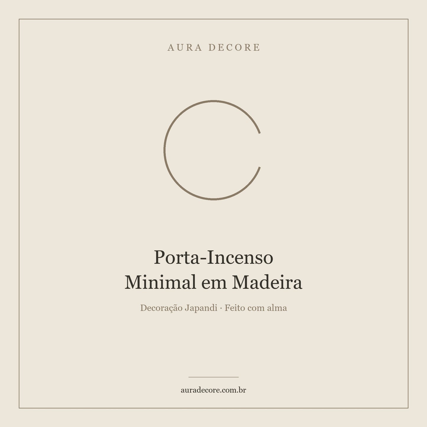 Porta-Incenso Minimal Madeira Plano — Zen Ritual | Aura Decore