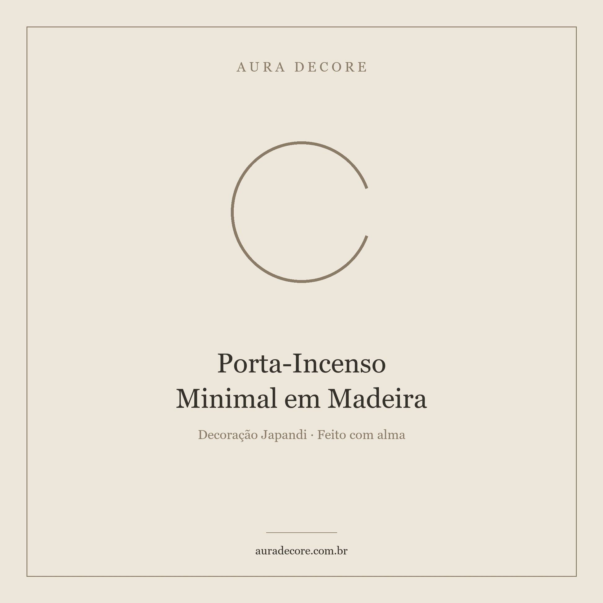 Porta-Incenso Minimal Madeira Plano — Zen Ritual | Aura Decore