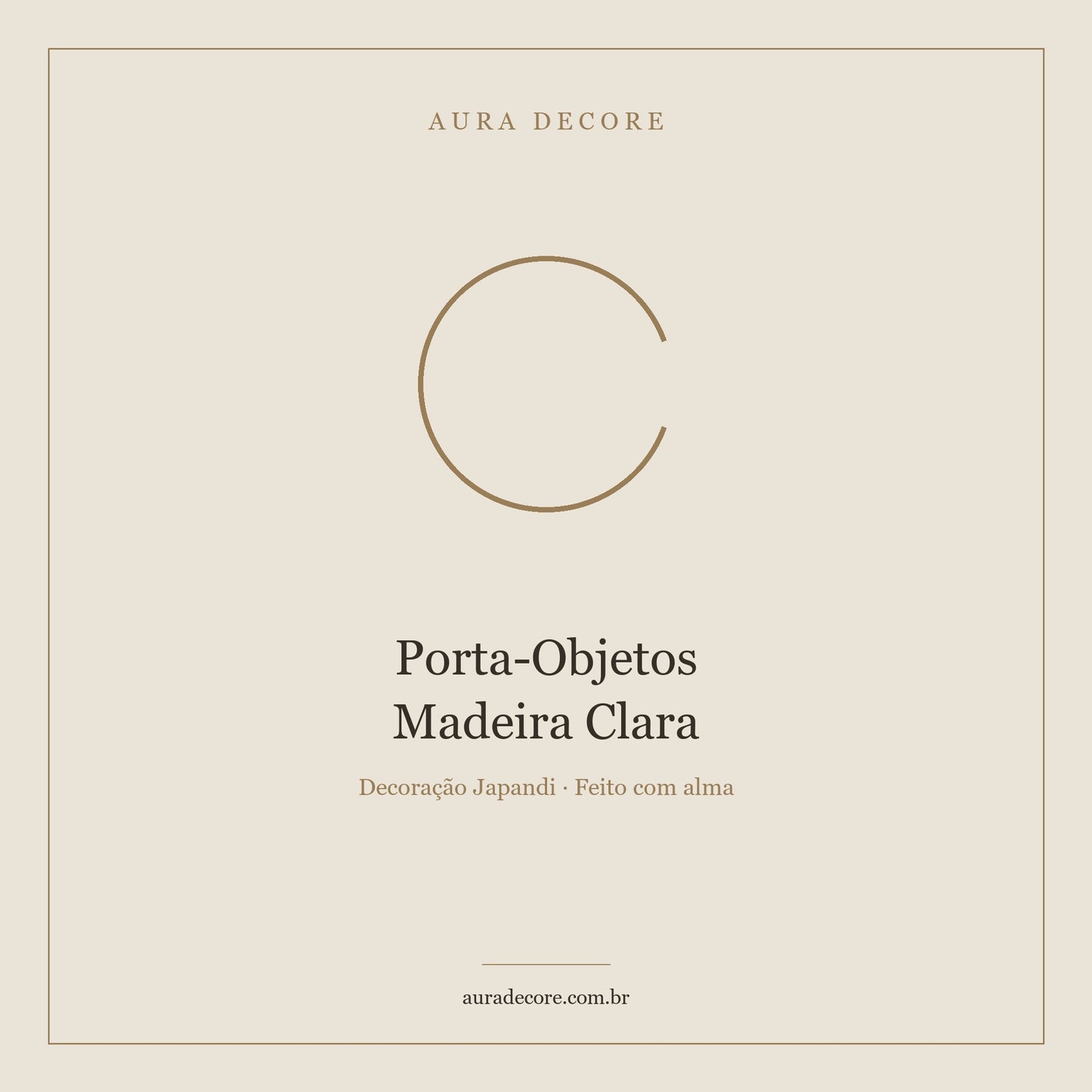 Porta-Objetos Madeira Clara — Minimalismo Funcional Japandi | Aura Decore