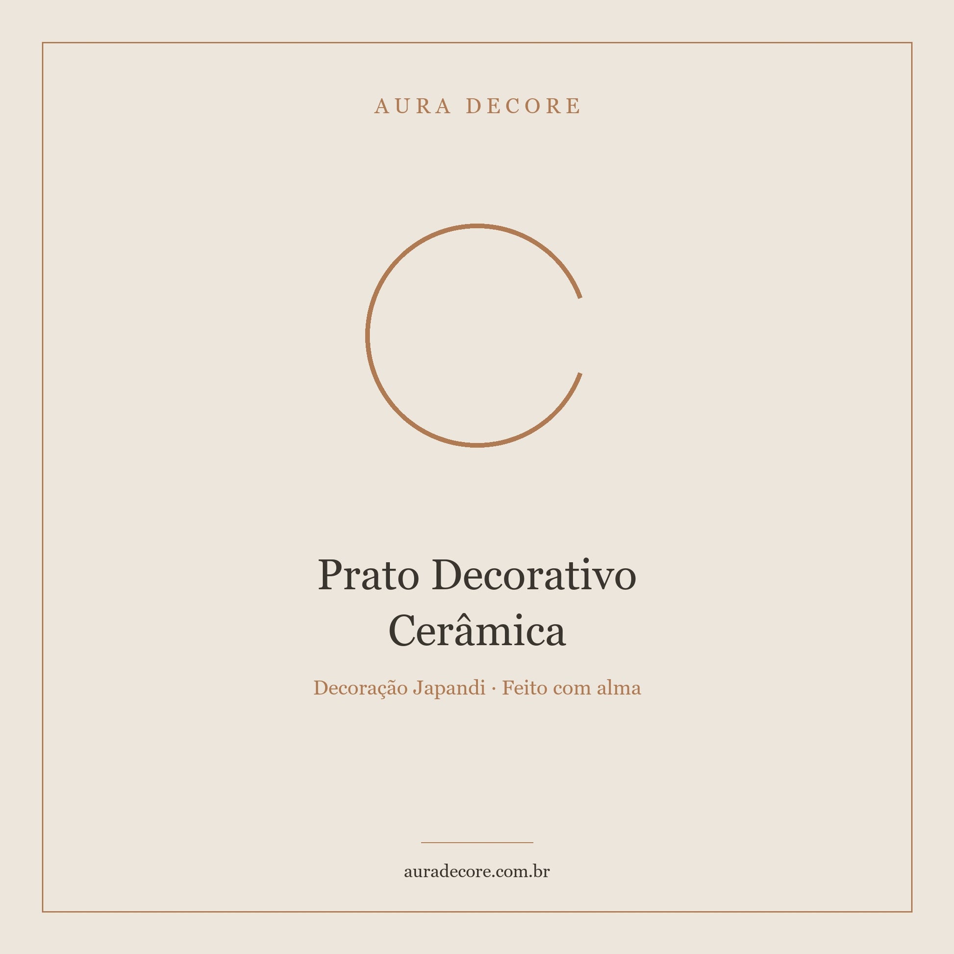 Prato Decorativo Cerâmica Lua Nova — Arte Wabi-Sabi na Mesa | Aura Decore