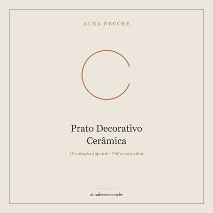 Prato Decorativo Cerâmica Lua Nova — Arte Wabi-Sabi na Mesa | Aura Decore
