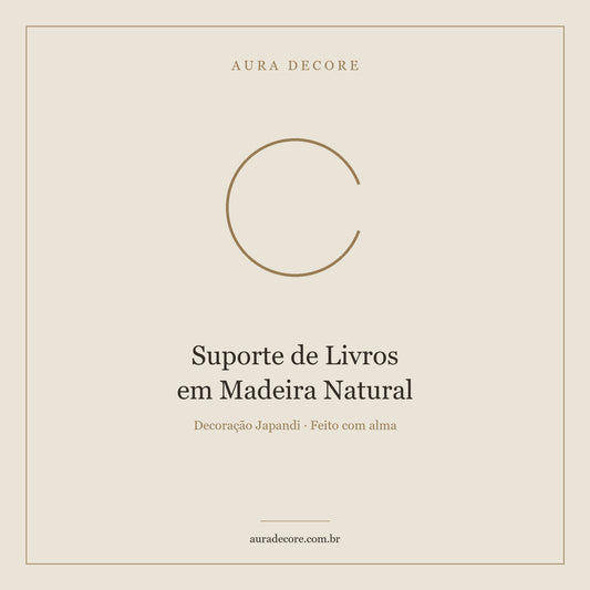 Suporte Livros Madeira Natural Minimalista — Prateleira Galeria | Aura Decore