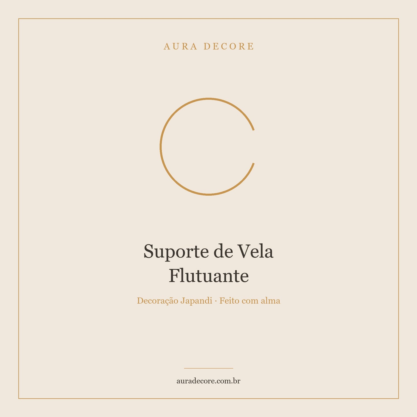 Suporte Vela Flutuante Madeira Natural — Ritual de Luz Japandi | Aura Decore