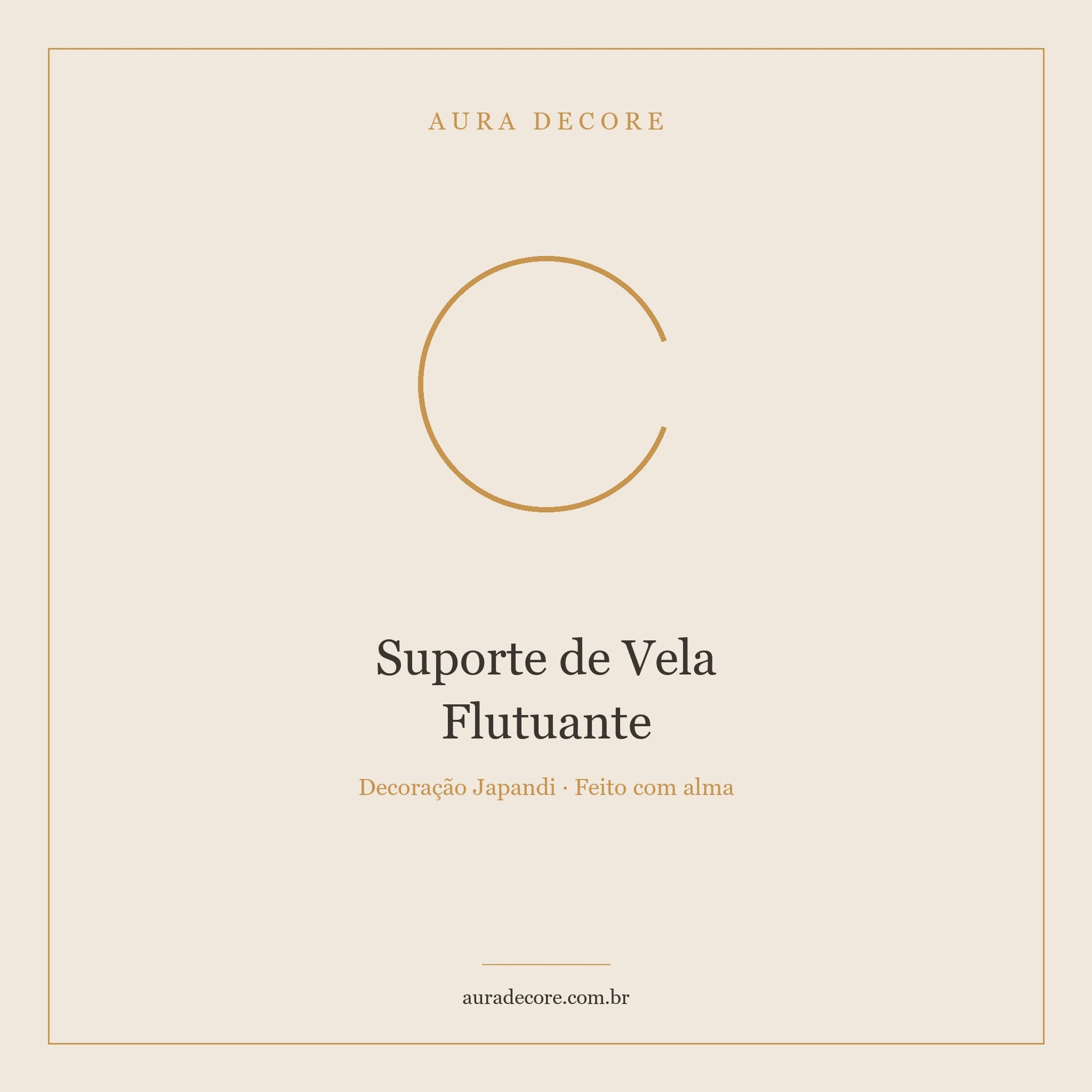 Suporte Vela Flutuante Madeira Natural — Ritual de Luz Japandi | Aura Decore
