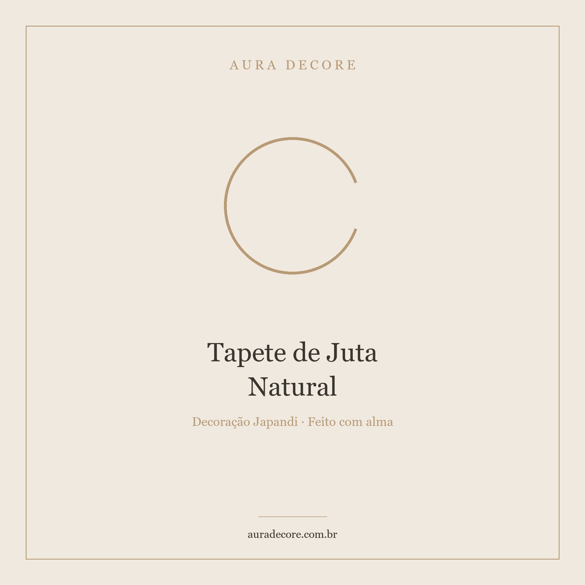 Tapete Juta Natural Redondo 120cm — O Chão que Ancora o Ambiente | Aura Decore