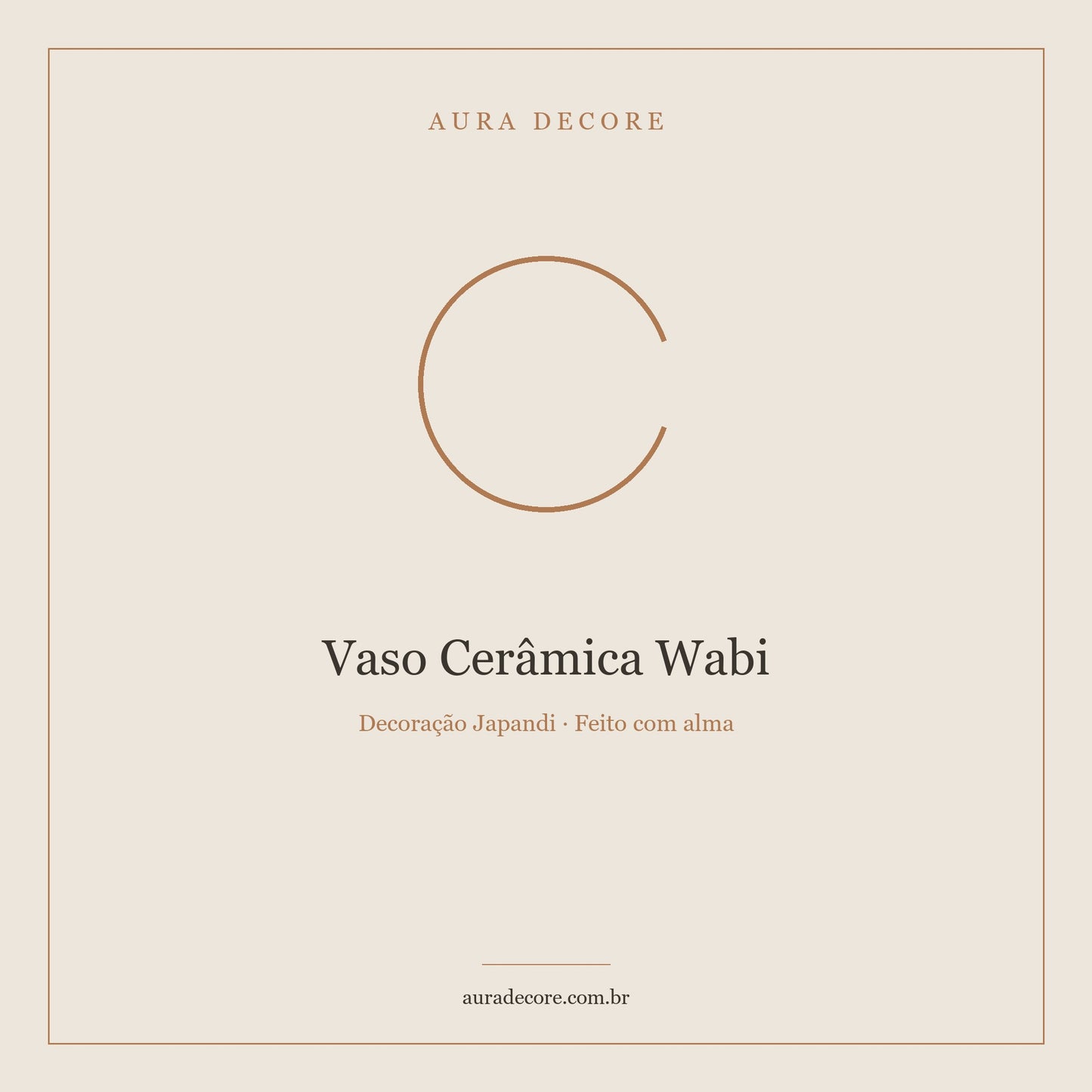 Vaso Cerâmica Wabi — Bege Natural | Aura Decore