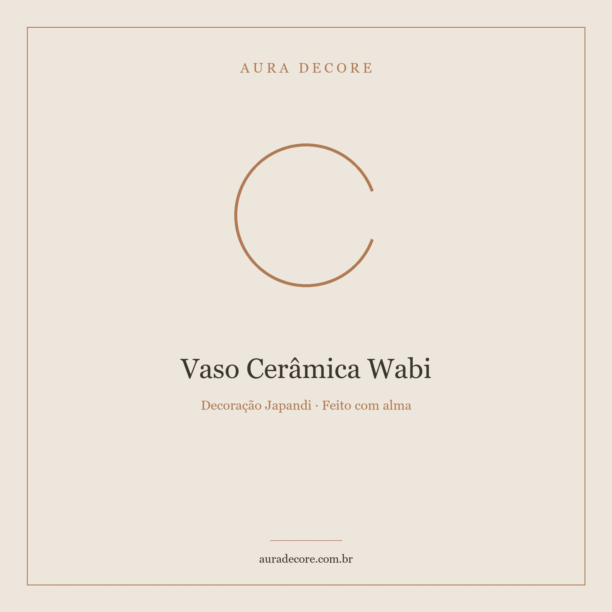 Vaso Cerâmica Wabi — Bege Natural | Aura Decore