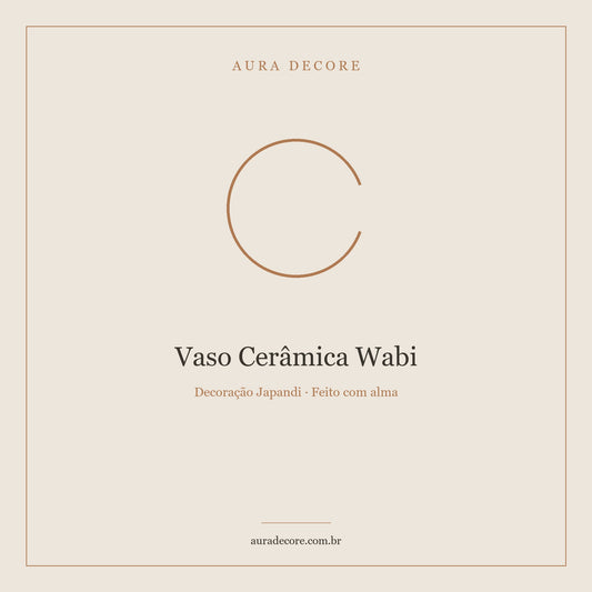 Vaso Cerâmica Wabi — Bege Natural | Aura Decore