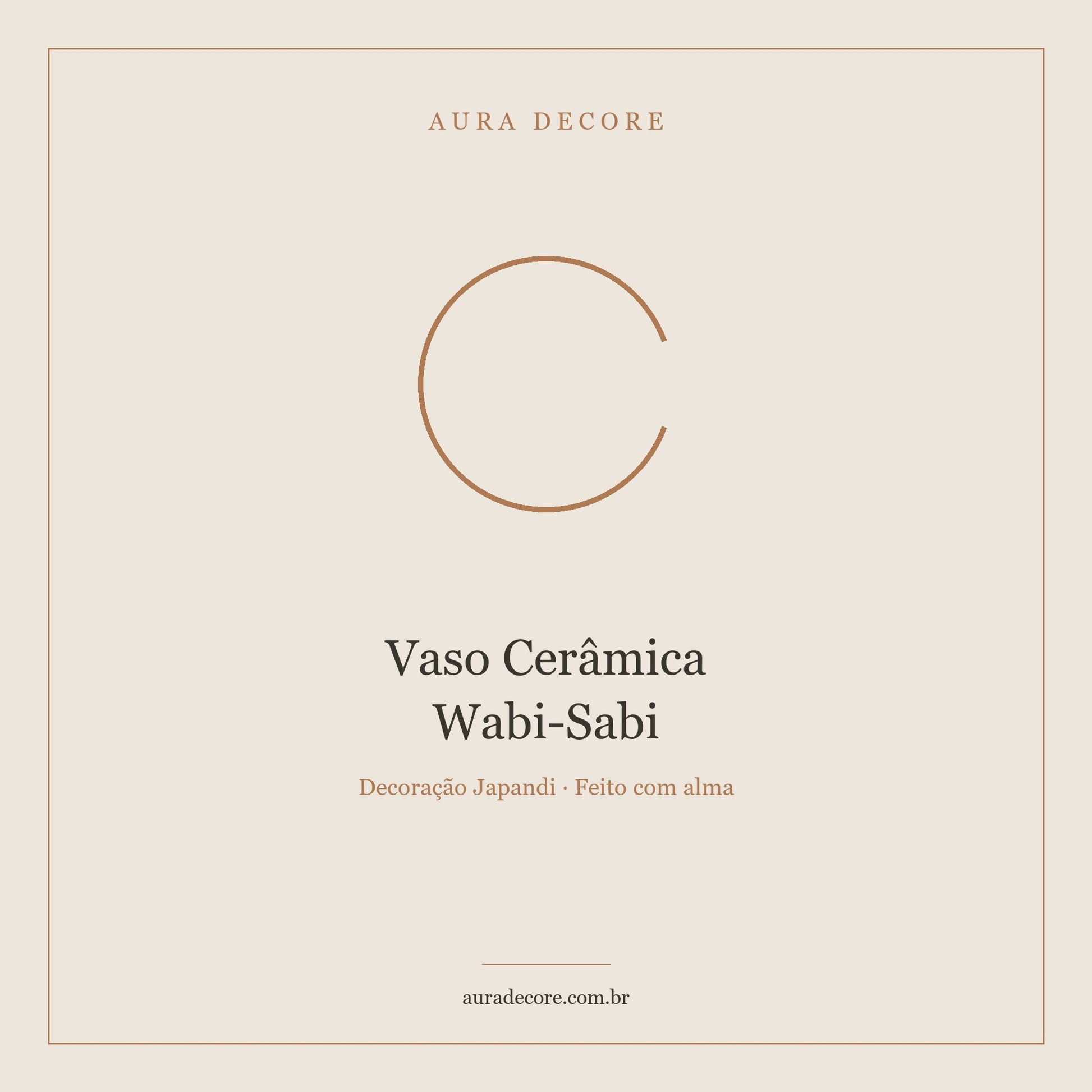 Vaso Cerâmica Wabi-Sabi Textura Natural — Artesanal Único | Aura Decore