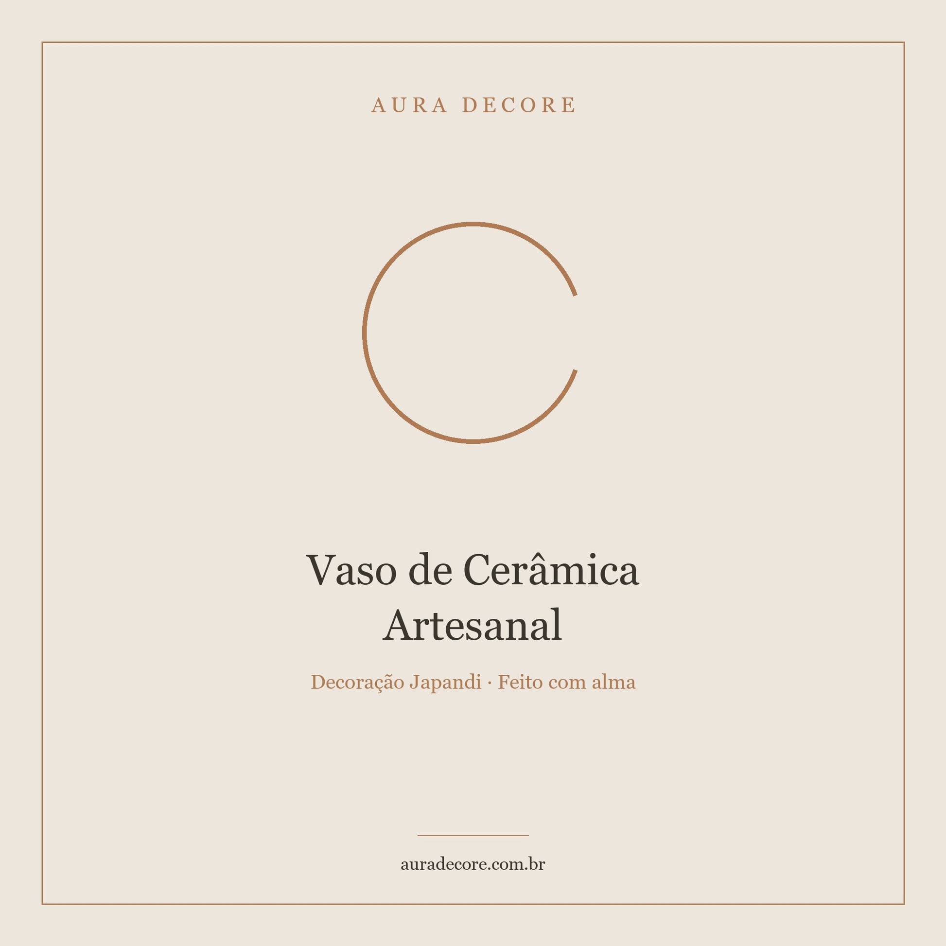 Vaso Cerâmica Artesanal Terracota — Wabi-Sabi Boho Japandi | Aura Decore