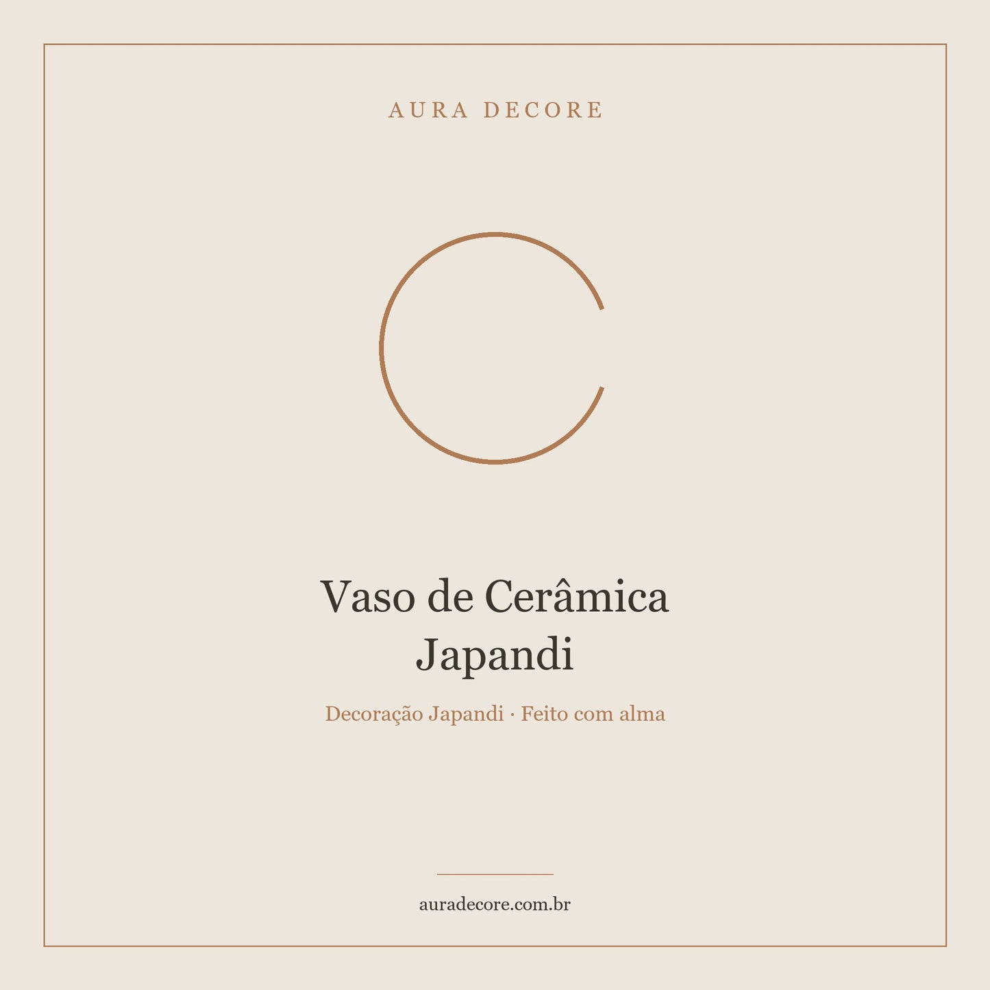 Vaso Cerâmica Japandi — Wabi-Sabi Artesanal Decoração | Aura Decore
