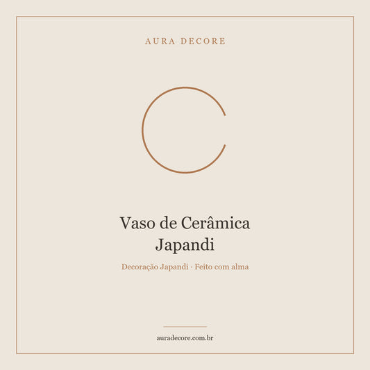 Vaso Cerâmica Japandi — Wabi-Sabi Artesanal Decoração | Aura Decore