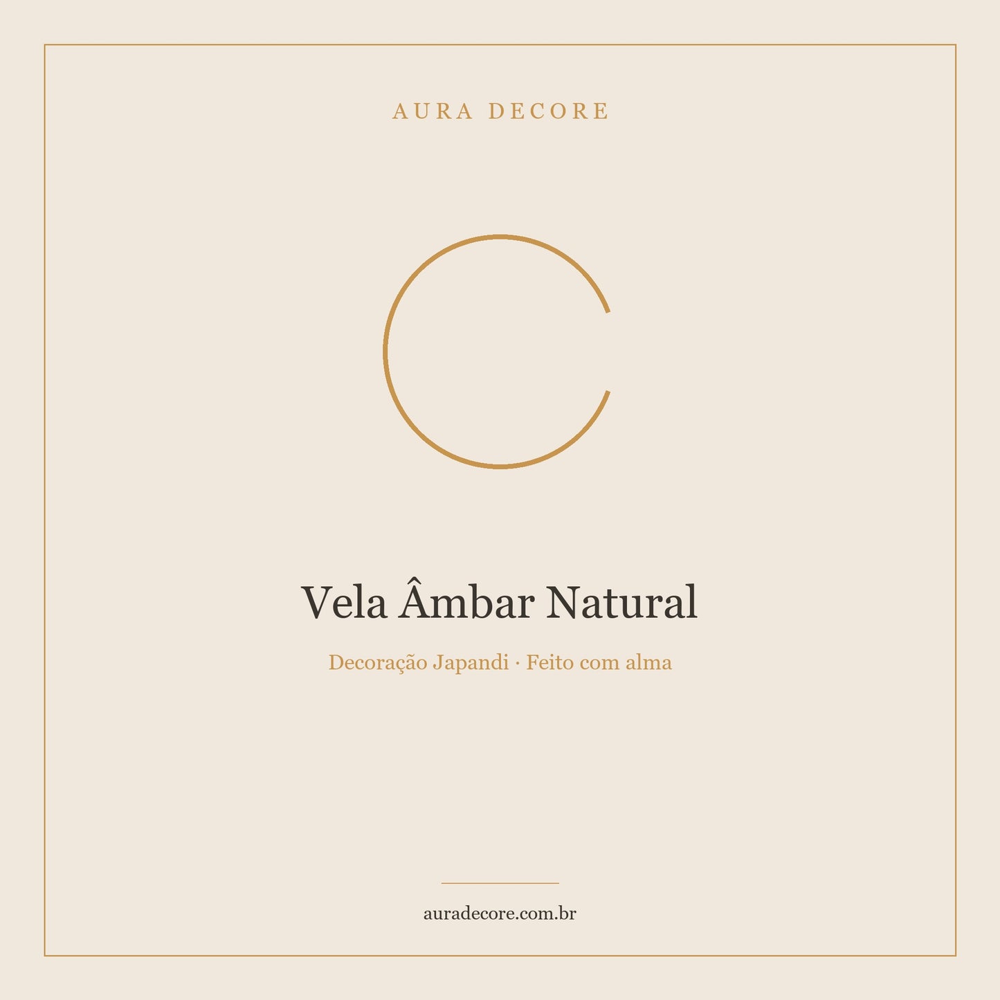 Vela Âmbar Natural Cera de Coco — Ritual Aromático Japandi | Aura Decore