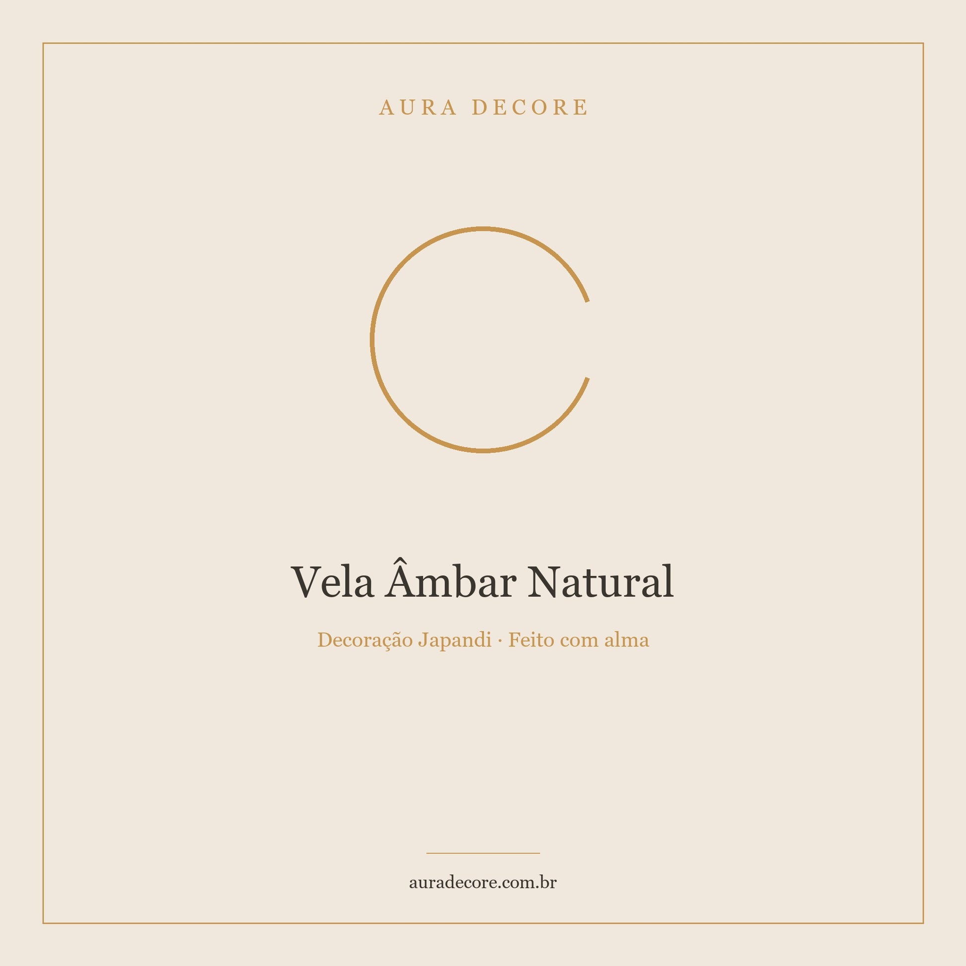 Vela Âmbar Natural Cera de Coco — Ritual Aromático Japandi | Aura Decore