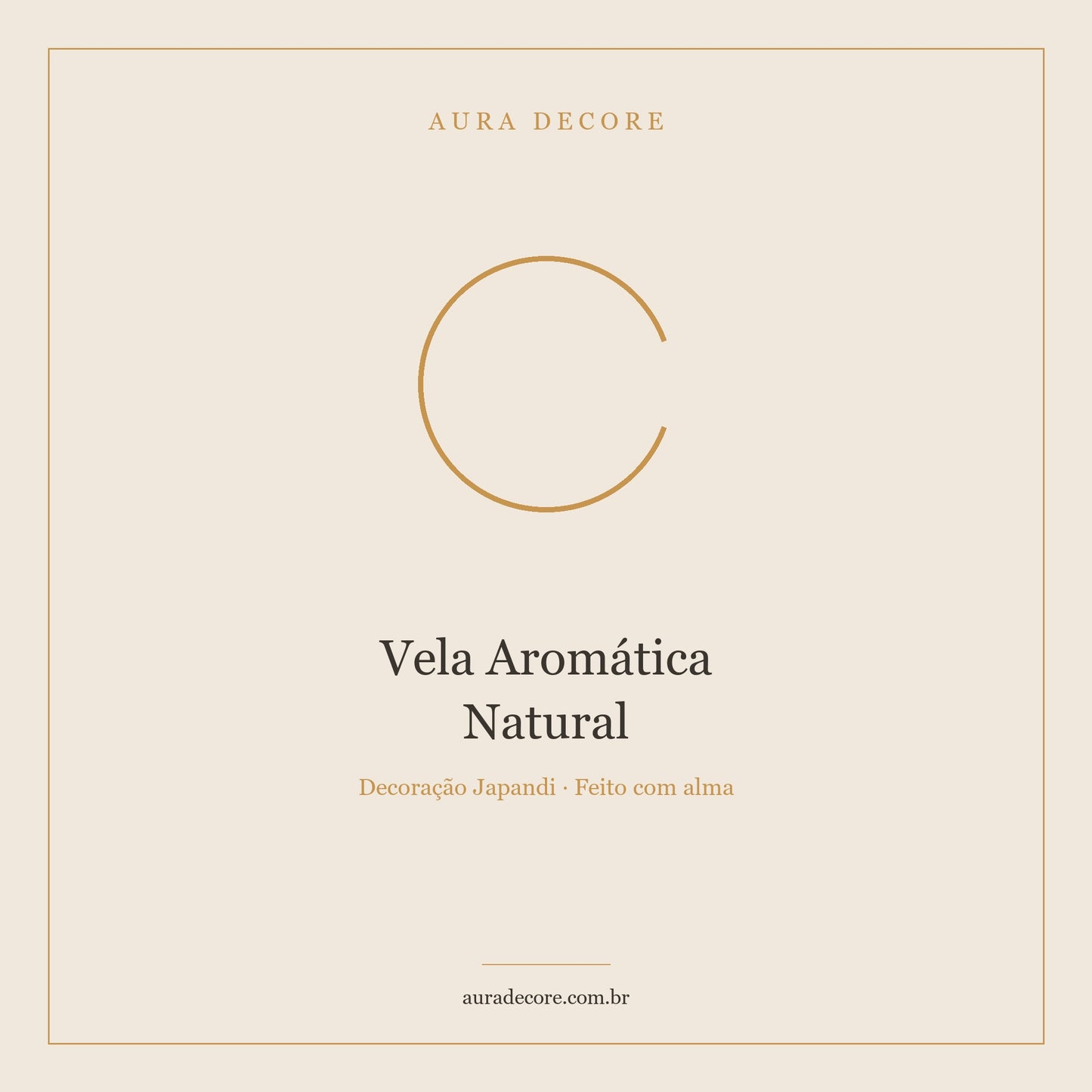 Vela Aromática Âmbar Sândalo Cera Soja — 45h Artesanal | Aura Decore