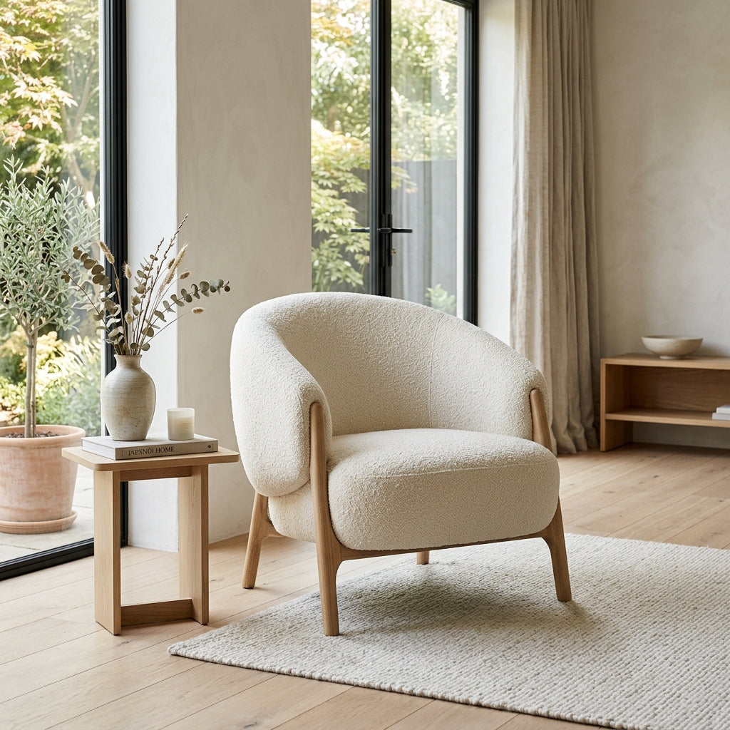 Poltrona Bouclé Creme